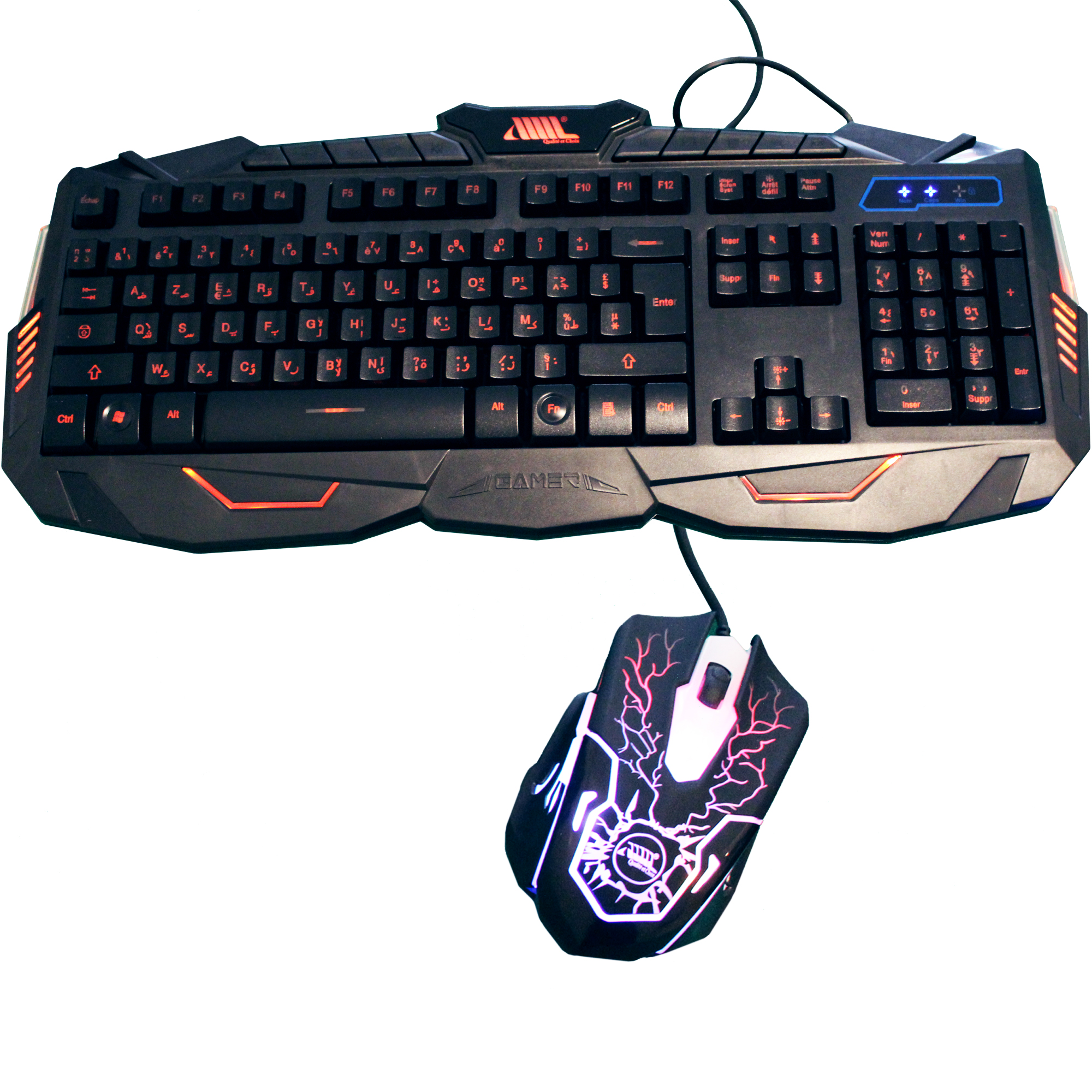 Wired backlighting keyboard and mouse combo