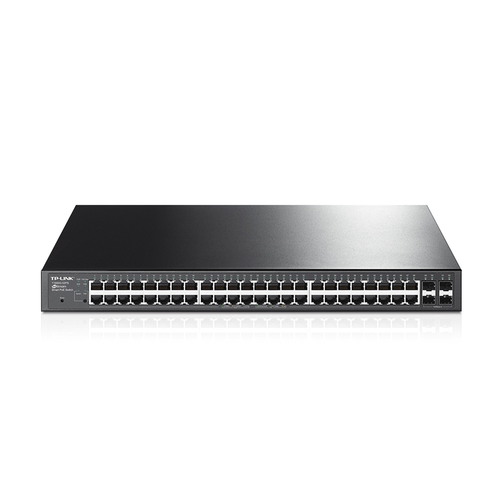 JetStream 48-Port Gigabit Smart PoE+ Switch with 4 SFP Slots