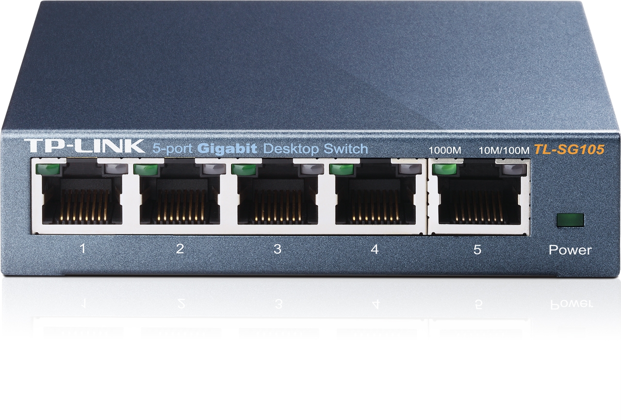 Switch de bureau 5 ports 10/100/1000Mbps – Boîtier métal