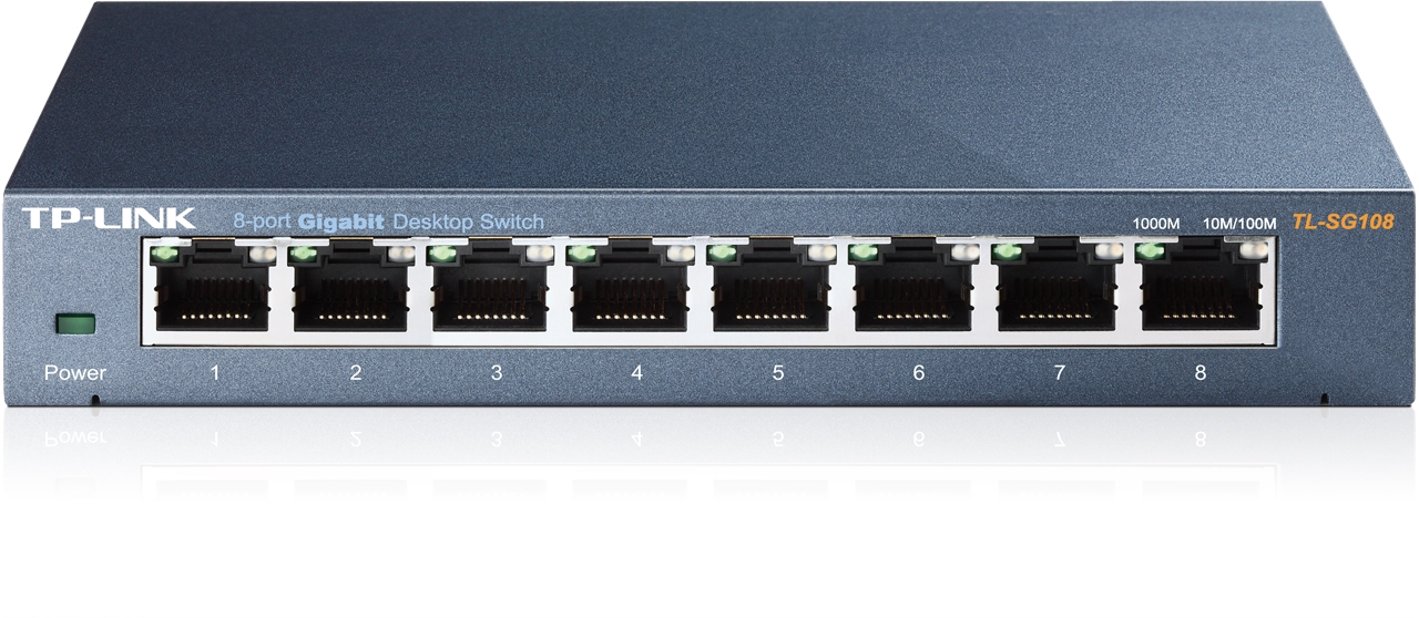 Switch de bureau 8 ports 10/100/1000Mbps – Boîtier métal
