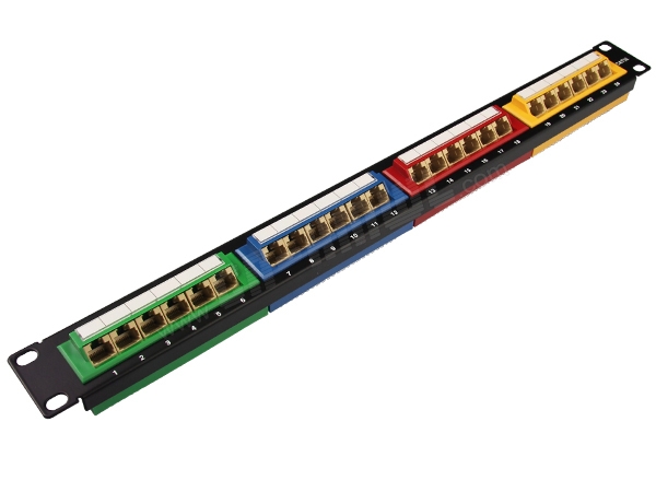 Cat.5e patch panel 24 port Colorful