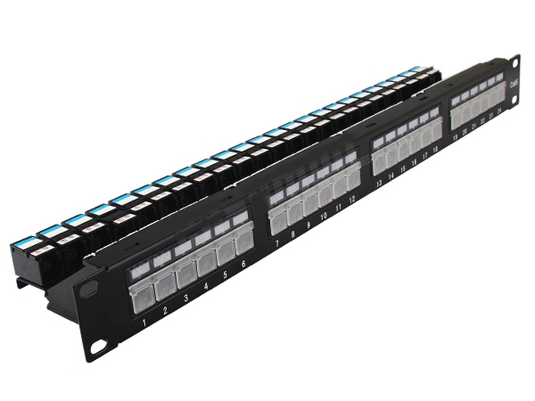 Cat.6 patch panel 24 port FTP with dust cover, lock