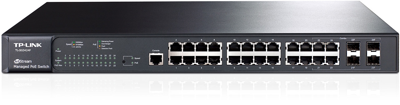 Switch JetStream administrable niveau2 24ports Gigabit PoE