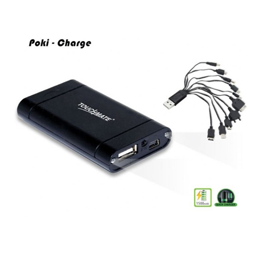 TOUCHMATE Pocket Mobile Power Bank + Charger Cable